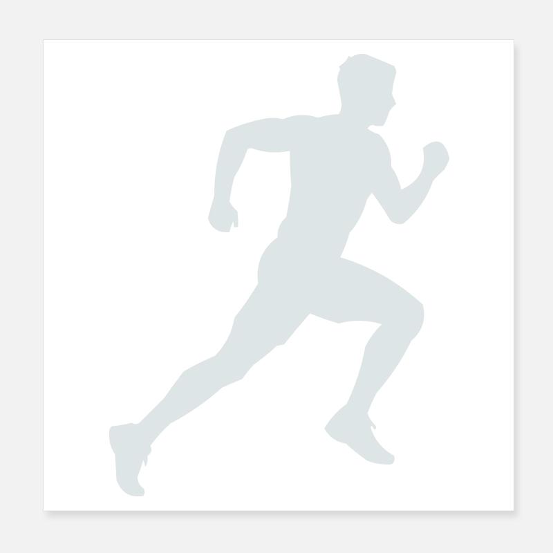 Sprint de silhouette en course Poster 20 x 20 cm