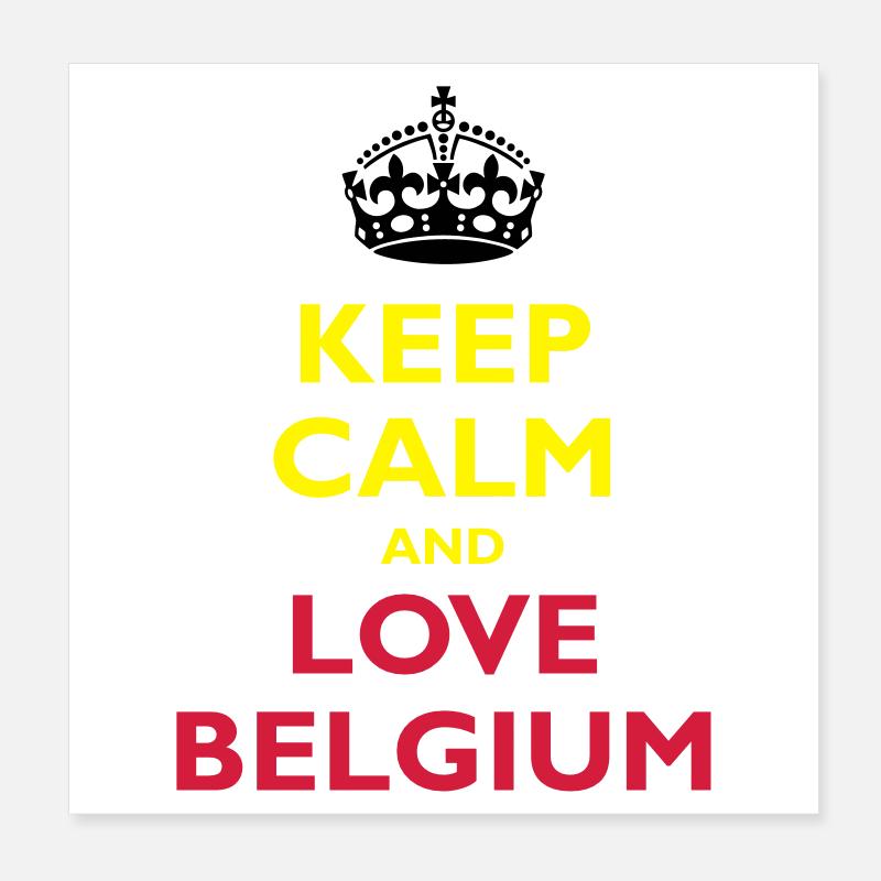Keep Calm & Love Belgium Poster 20 x 20 cm