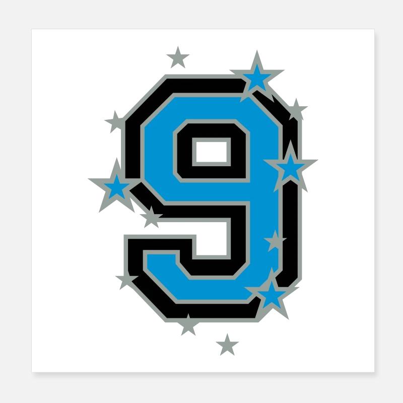 The number 9 Poster 8" x 8" (20x20 cm)
