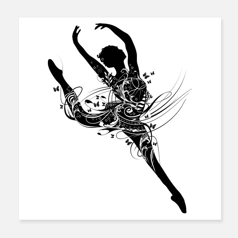 Une danseuse de ballet en robe de ballet imaginati Poster 20 x 20 cm