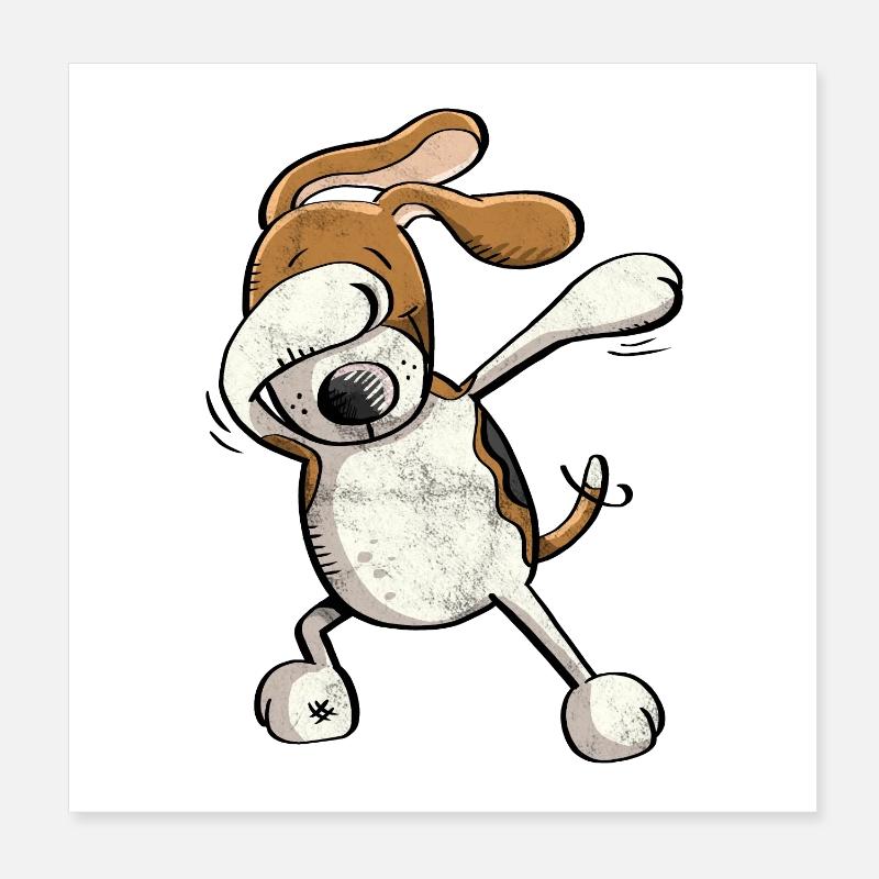 Cool Dab Beagle - Dog - Dabbing - Dance Poster 8" x 8" (20x20 cm)