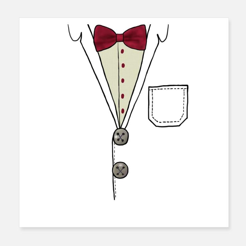 Hemd mit Fliege Poster 20x20 cm