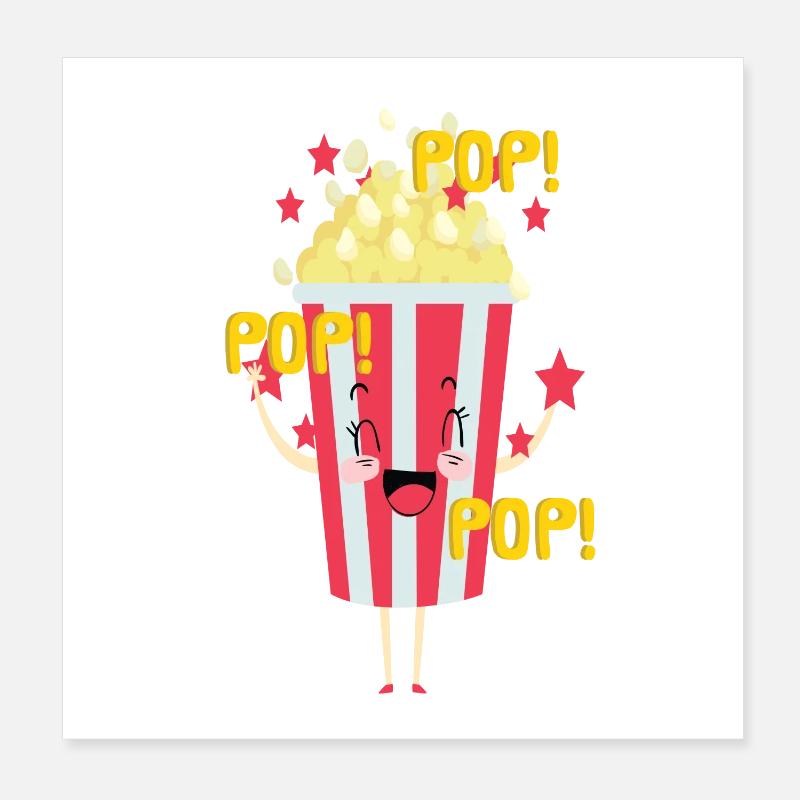 Popcorn Knabberzeug Kino Couch Fast Food Chips Poster 20x20 cm