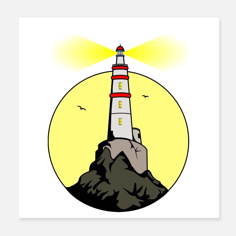 Leuchtturm Poster 20x20 cm