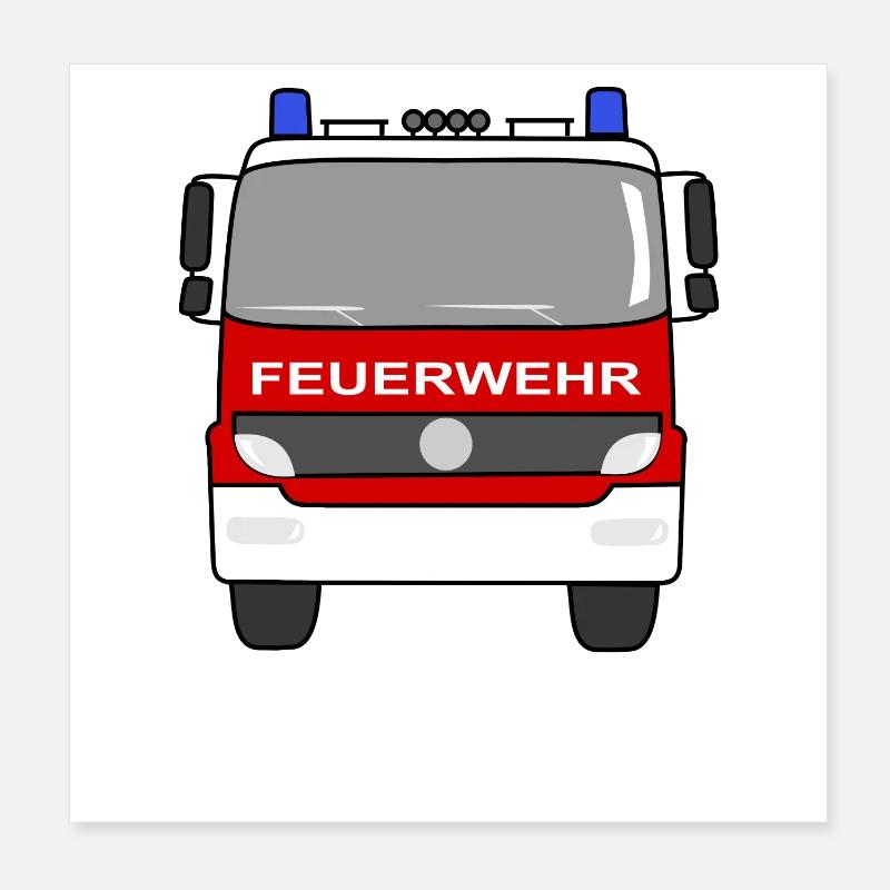 Fire Engine Poster 20 x 20 cm