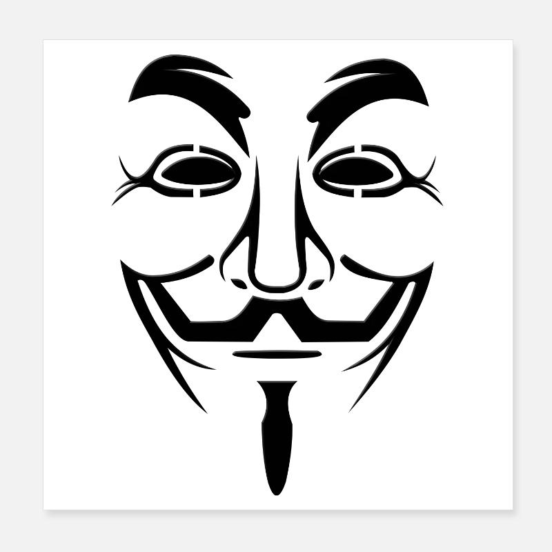 Masque anonyme Poster 20 x 20 cm