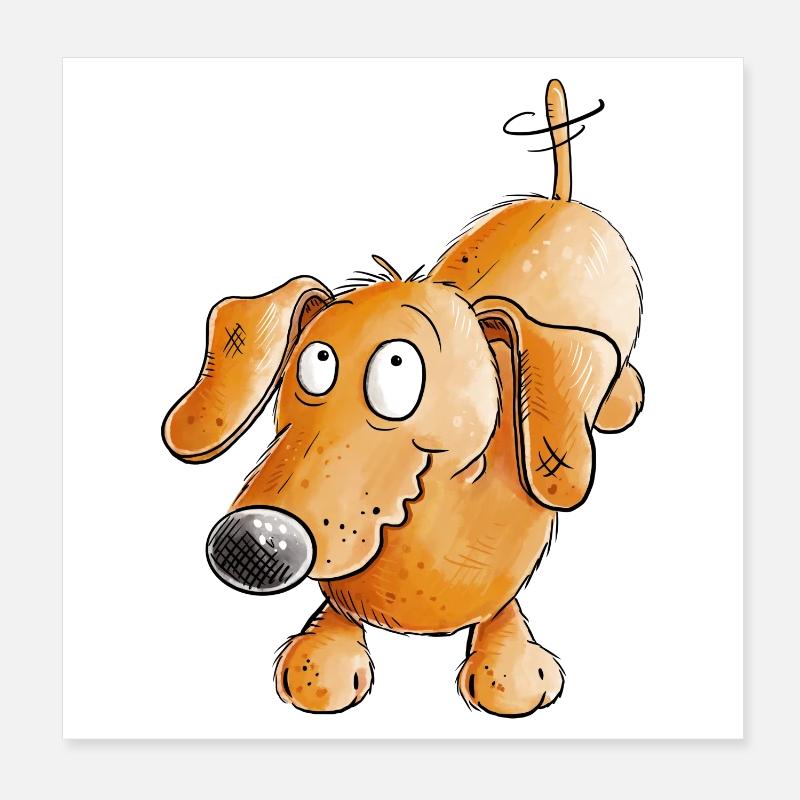 Joyeux teckel I Teckel I Chien Poster 20 x 20 cm
