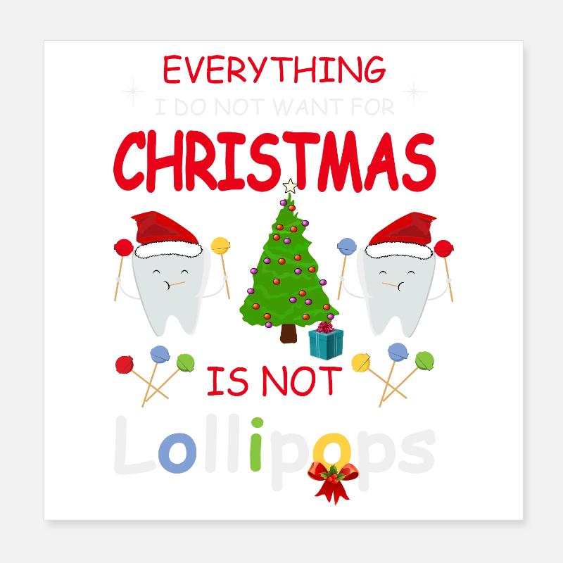 Dents et bonbons Poster 20 x 20 cm