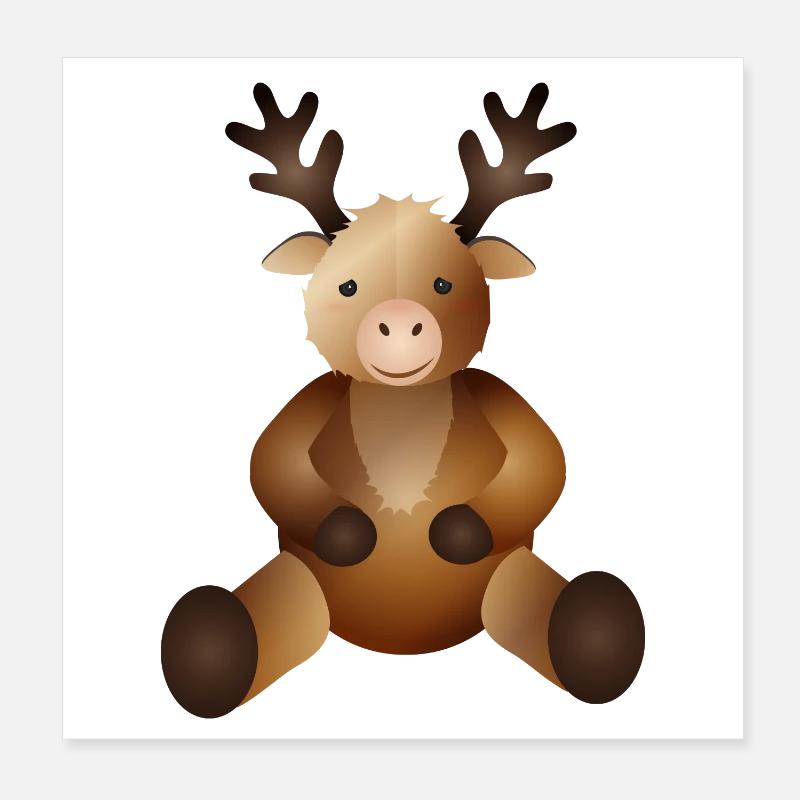 Le renne doré comme animal de compagnie Poster 20 x 20 cm