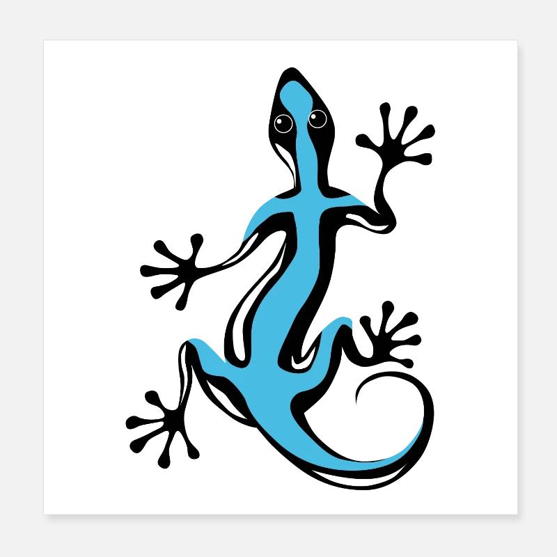 Blauer Gecko Poster 20x20 cm