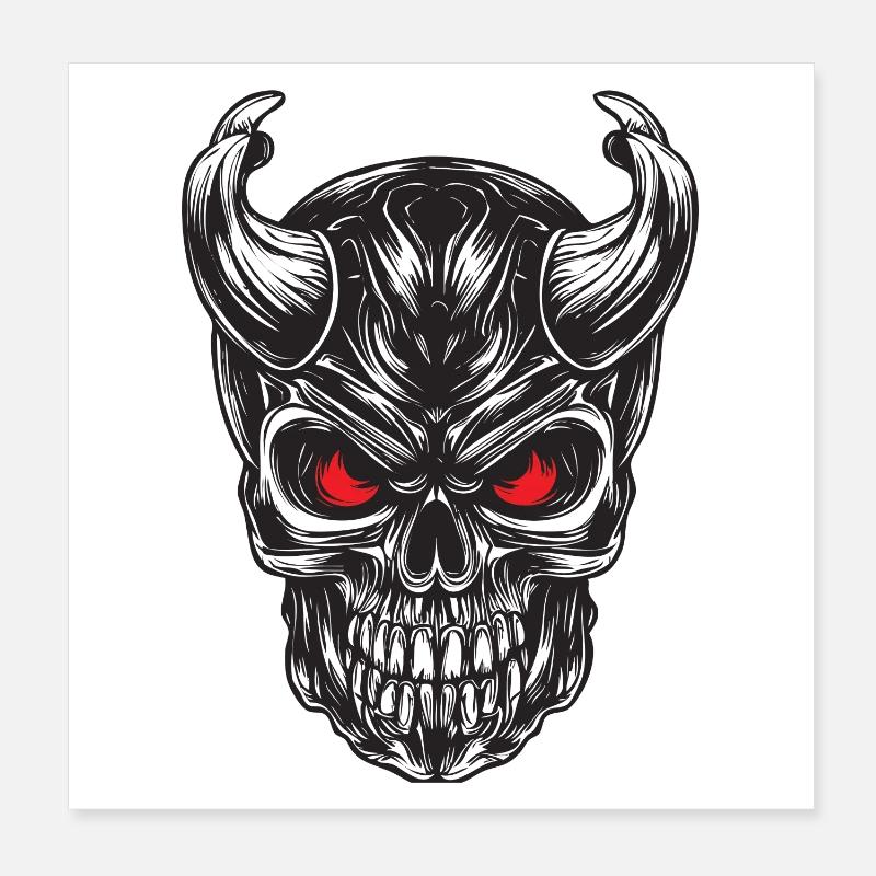 Skull Poster 8" x 8" (20x20 cm)