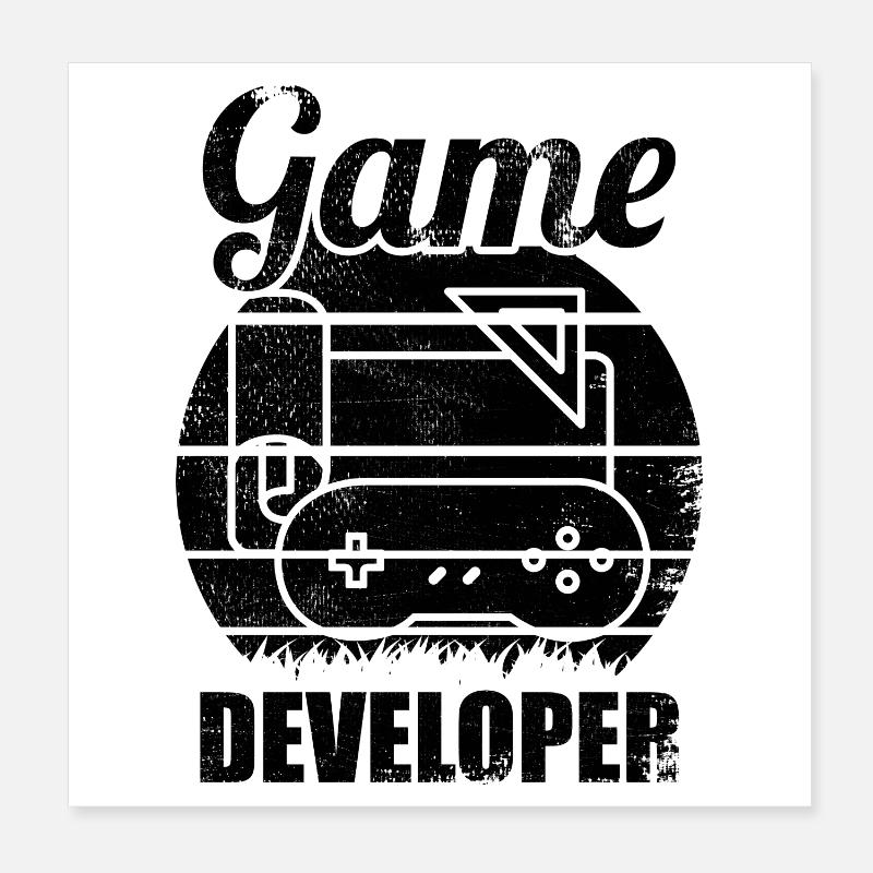 Funny game developer Poster 8" x 8" (20x20 cm)