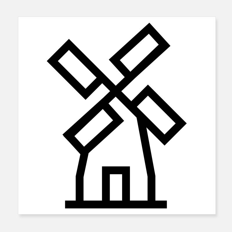 Windmühle windmill Luftenergie Poster 20x20 cm