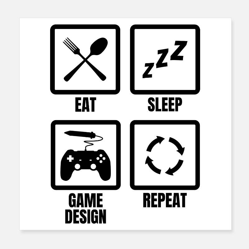 Game Design Routine Poster 20x20 cm