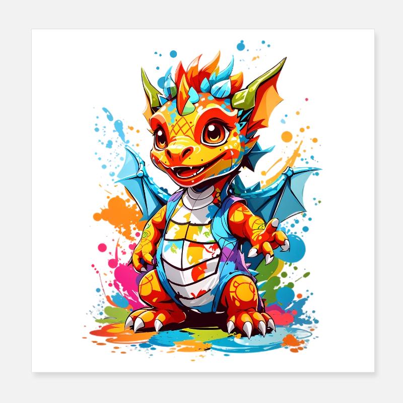 Drachen Poster 20x20 cm