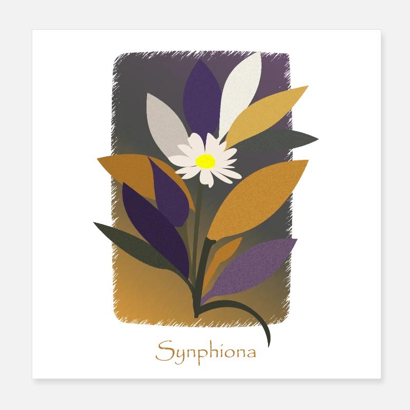 Fleur de Synphonia aux Couleurs Chaleureuses Poster 20 x 20 cm
