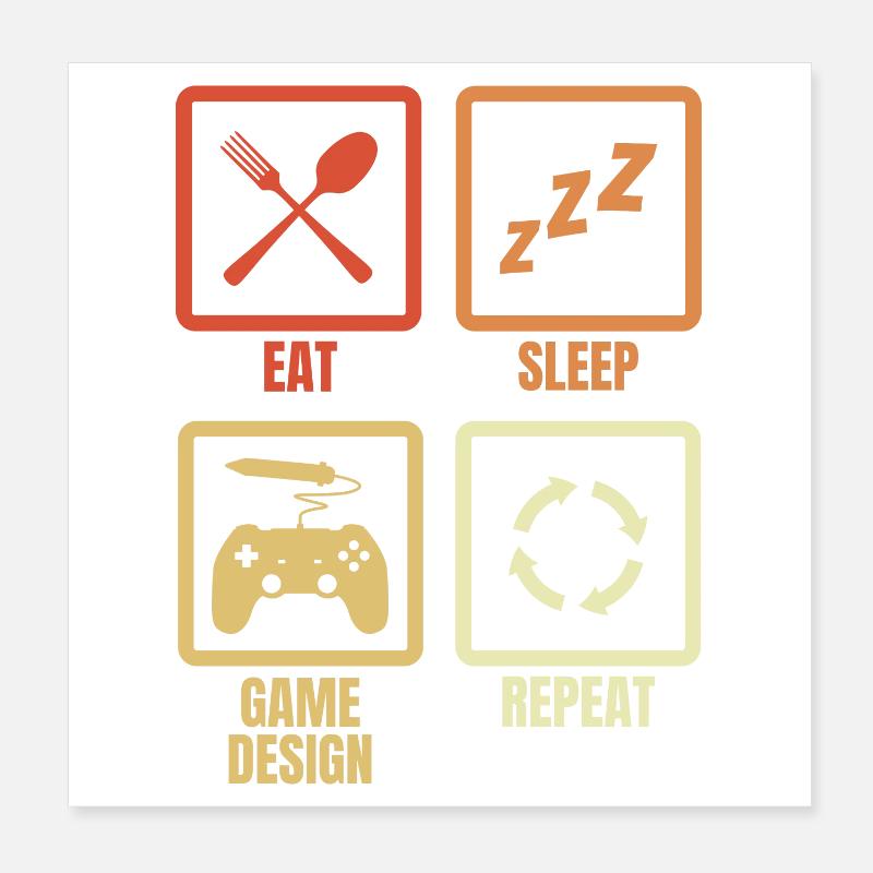 Game Designer Zeitplan Poster 20x20 cm