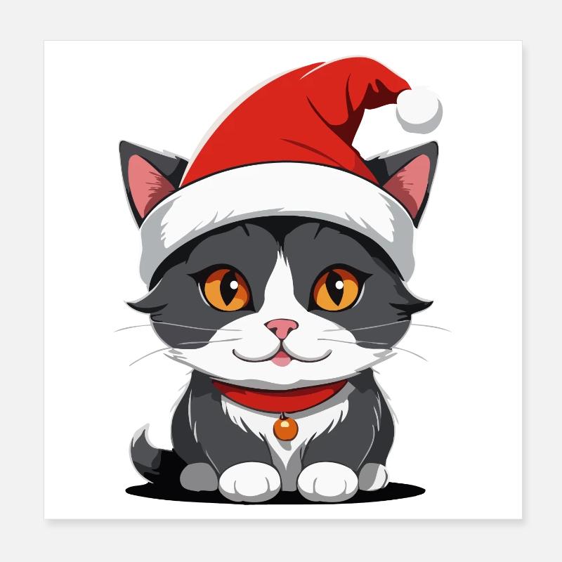 Katze Weihnachten Poster 20x20 cm