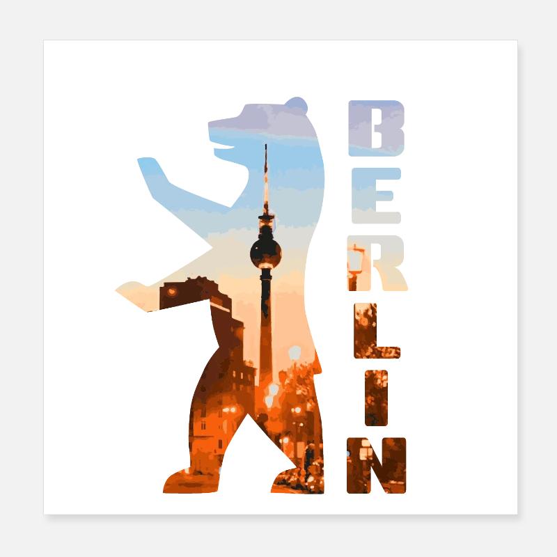 Silhouette d’ours de Berlin Poster 20 x 20 cm