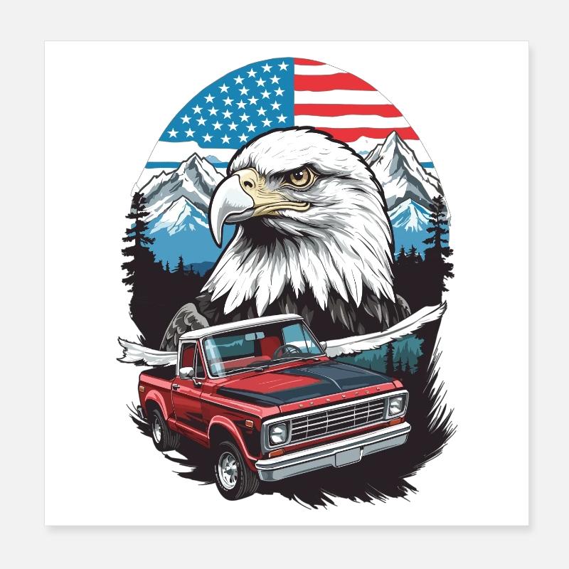Voyage d’aventure aux États-Unis Poster 20 x 20 cm