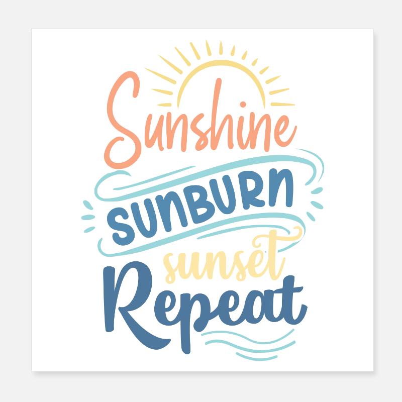 Soleil Coup De Soleil Coucher De Soleil Répéter Poster 20 x 20 cm