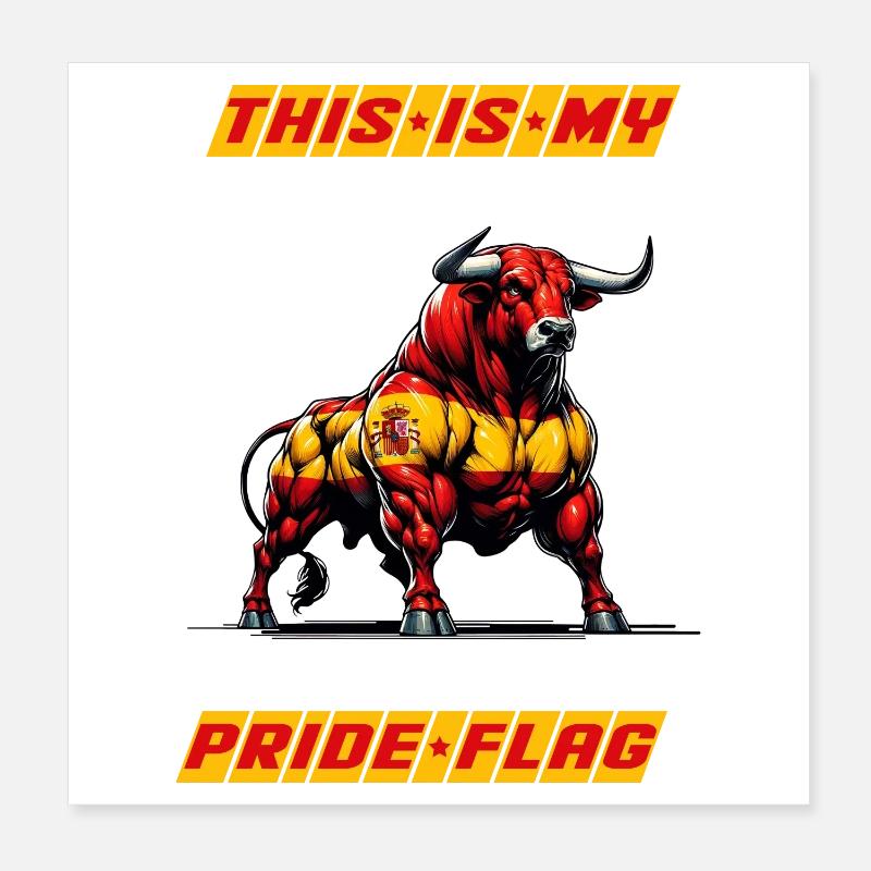 This is my pride flag Spain Poster 8" x 8" (20x20 cm)