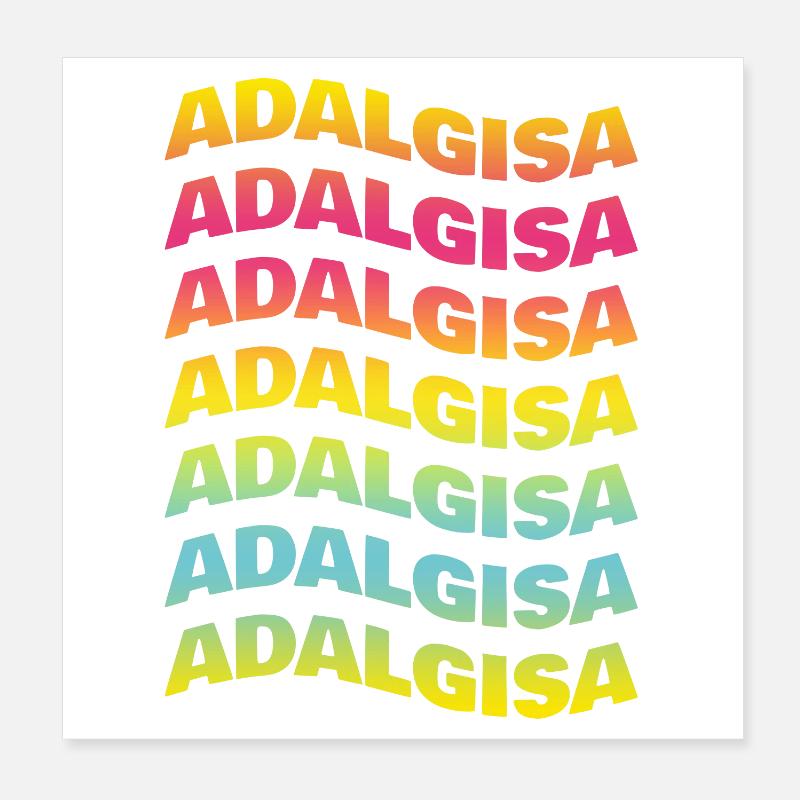 Adalgisa tshirt texte vague effet t-shirt- Poster 20 x 20 cm