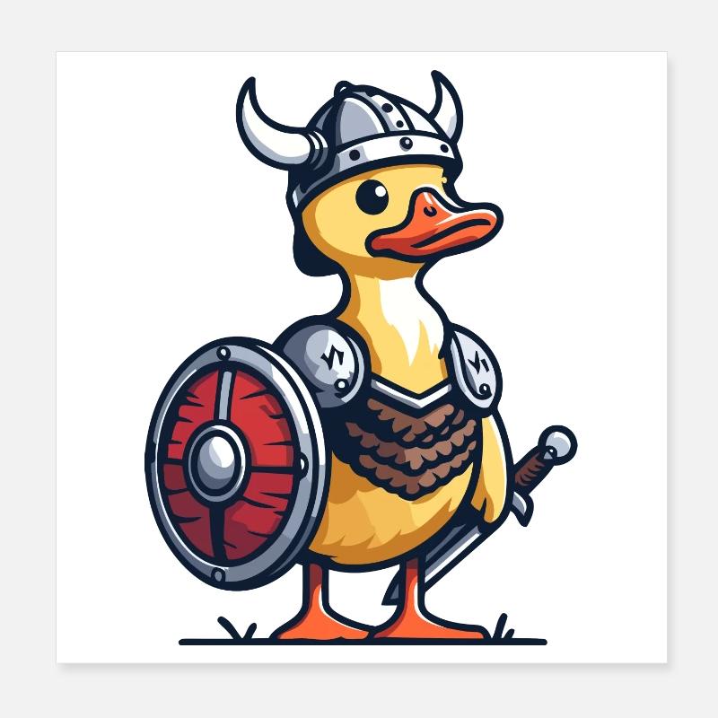 Viking Quack : Le canard du Valhalla Poster 20 x 20 cm