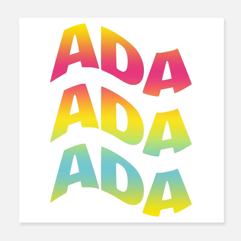 Ada t-shirt text wave effect t-shirt gift Poster 8" x 8" (20x20 cm)