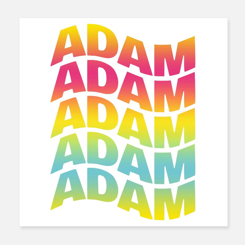 t-shirt Adam texte effet de texte ondulé Poster 20 x 20 cm