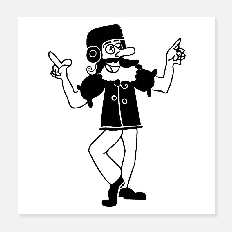 Mec qui danse Poster 20 x 20 cm