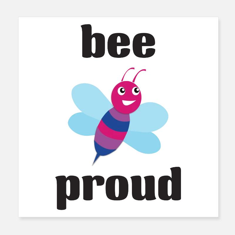 LGBT Pride Month - Bisexuelle Pride - Bee Proud Poster 20x20 cm