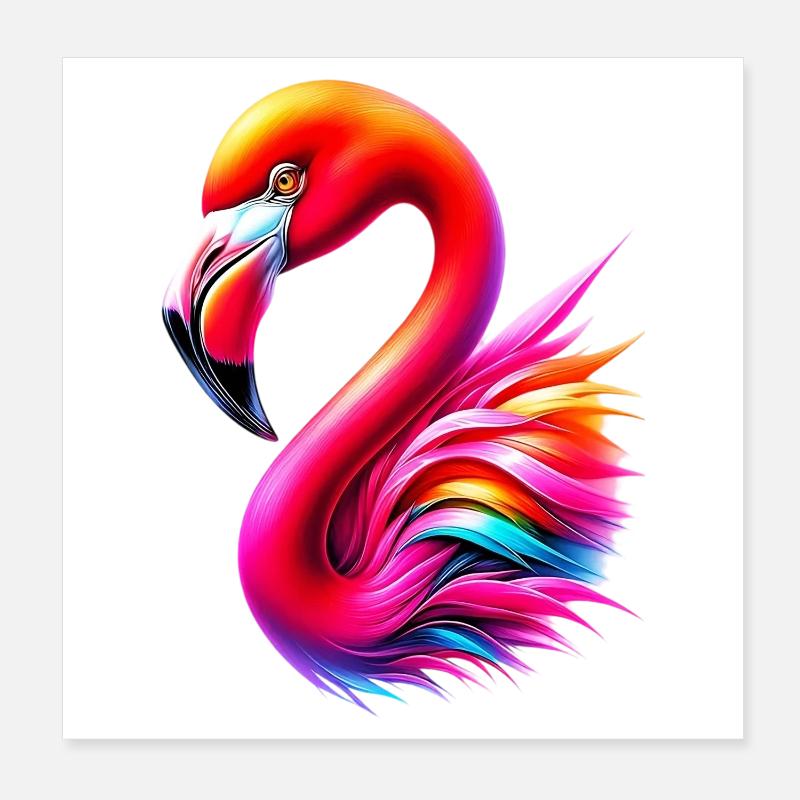 Flamant Poster 20 x 20 cm