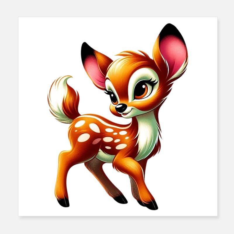 Fawn Poster 8" x 8" (20x20 cm)