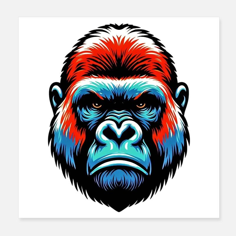 Gorille Poster 20 x 20 cm
