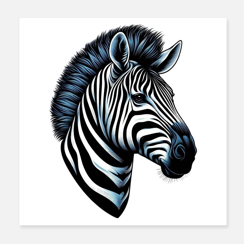 Zebra Poster 20x20 cm