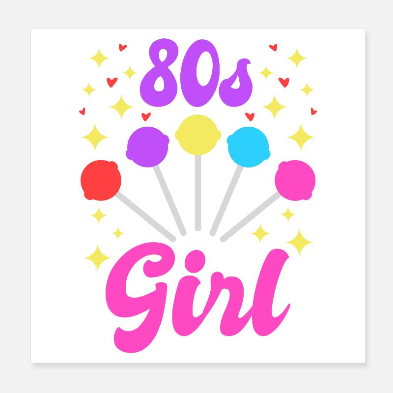 80er Mädel Poster 20x20 cm