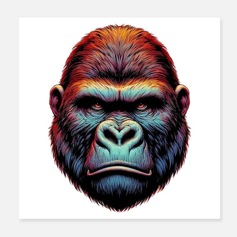 Gorille Poster 20 x 20 cm