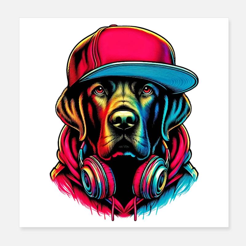 Chien Poster 20 x 20 cm