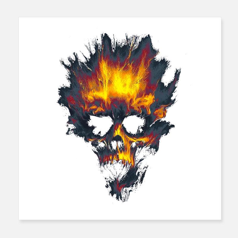 Stylized Skull Poster 8" x 8" (20x20 cm)