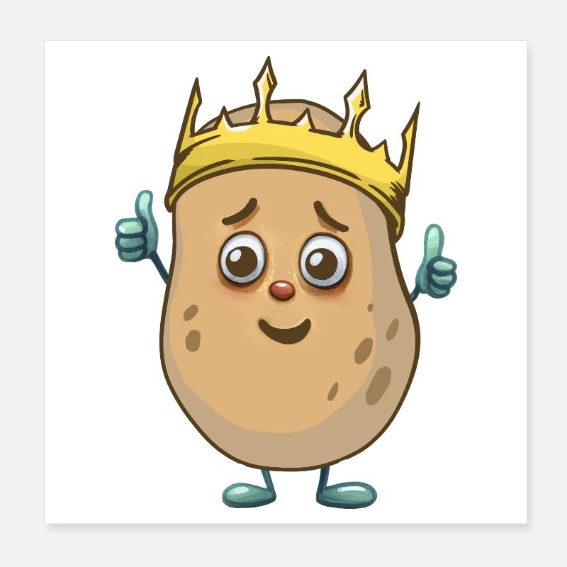 Potato Potatoes King Vegetables Poster 8" x 8" (20x20 cm)