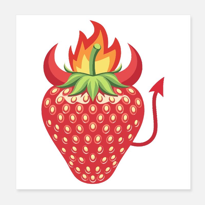 Fraise diabolique Poster 20 x 20 cm