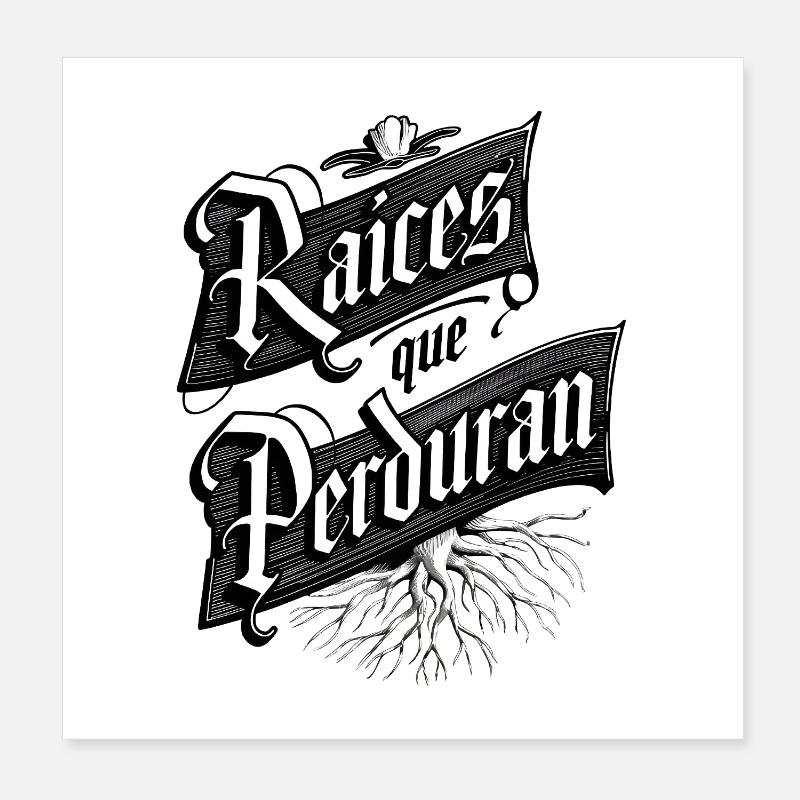 Raíces que Perduran Poster 20x20 cm