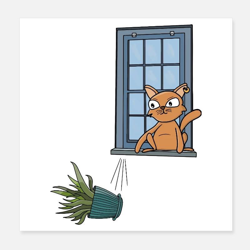 C’est toujours le chat orange Poster 20 x 20 cm