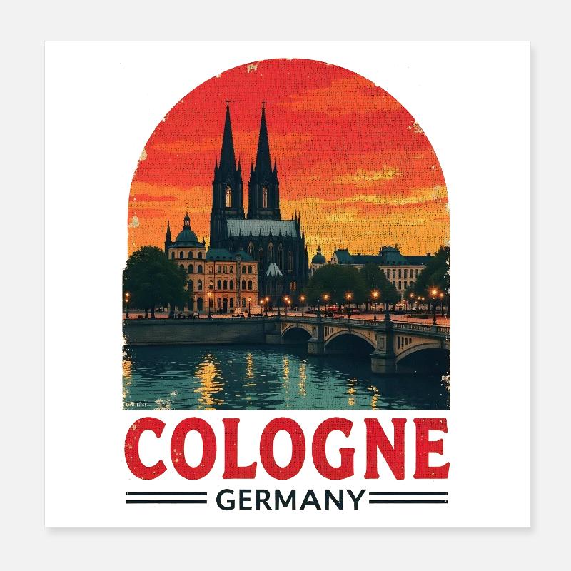 Cologne Germany – Cityscape Design Poster 8" x 8" (20x20 cm)