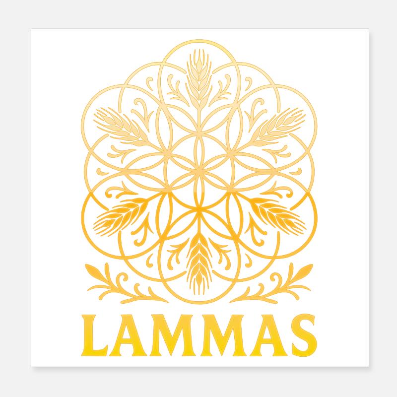 Lammas - Fleur de Vie à partir de Grain Poster 20 x 20 cm
