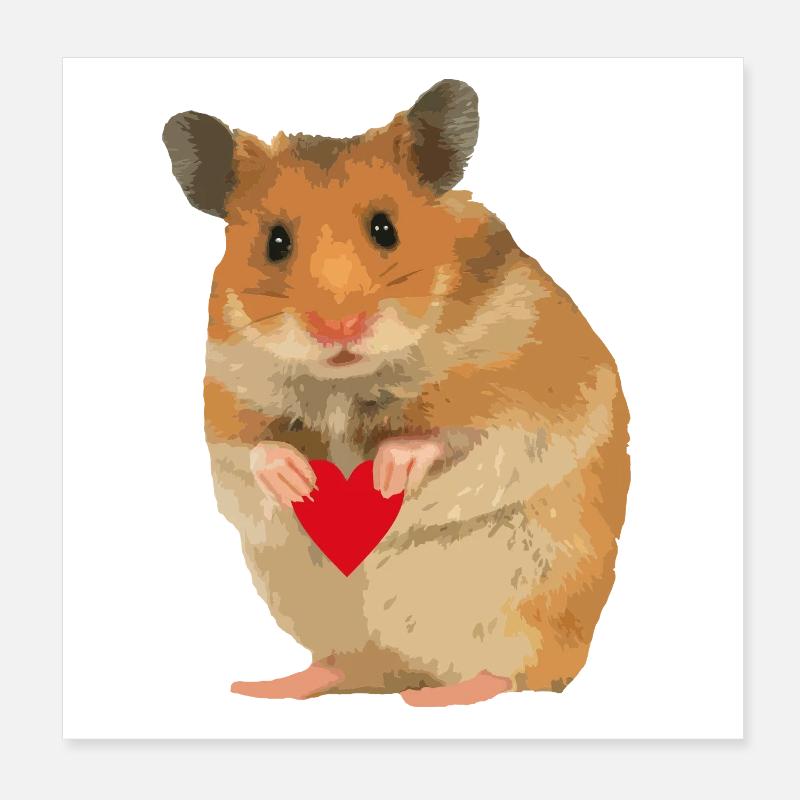 Hamster Menno mit Herz Poster 20x20 cm