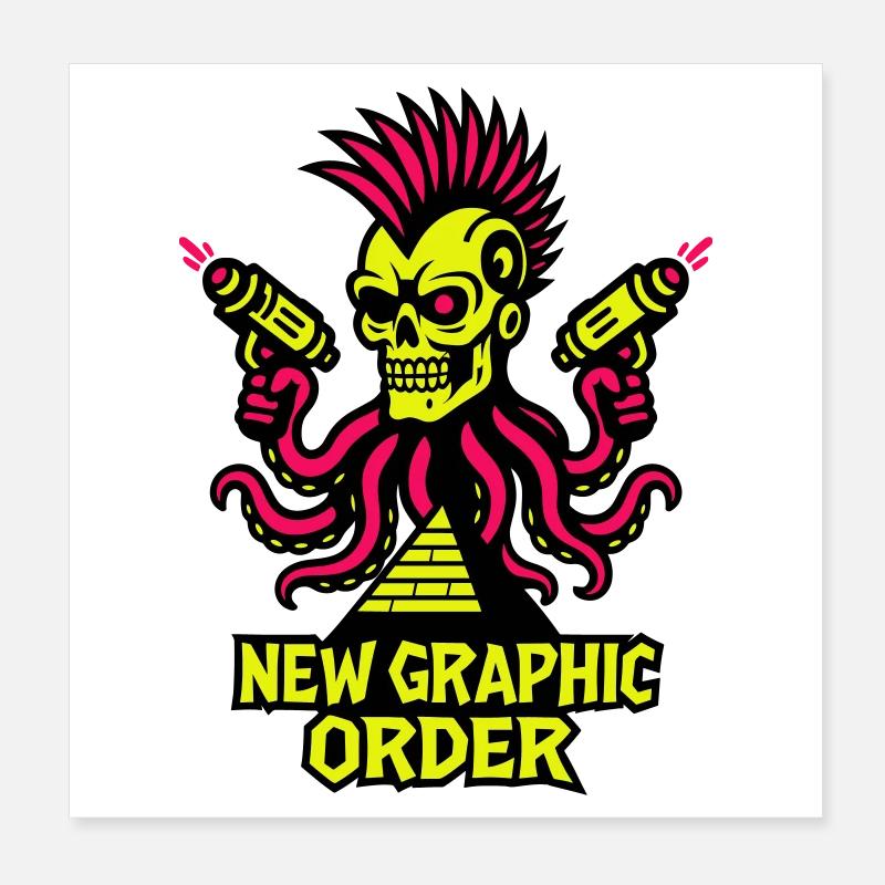 NGO Skull Punk Poster 20x20 cm