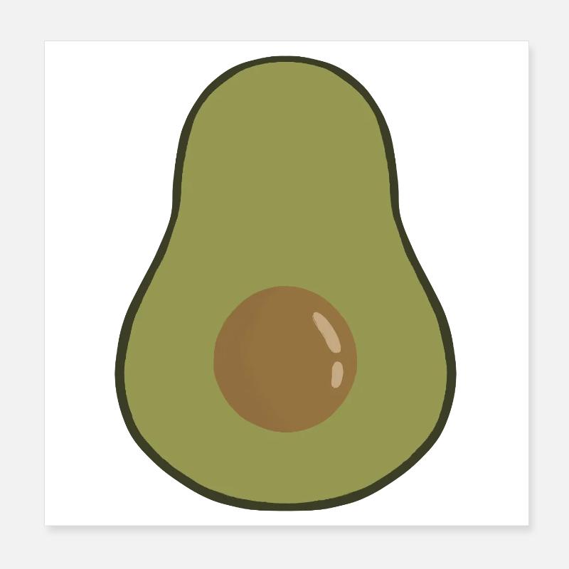 Illustration de fruit d’avocat vibrant Poster 20 x 20 cm