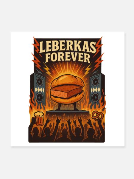 Leberkas Forever - Poster 20x20 cm - Weiß